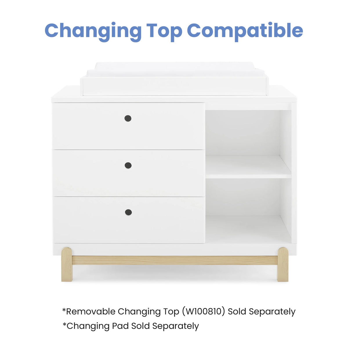 3 Drawer Dresser with Cubbies D740250