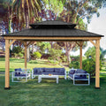 13' x 11' Black Hardtop Gazebo K623