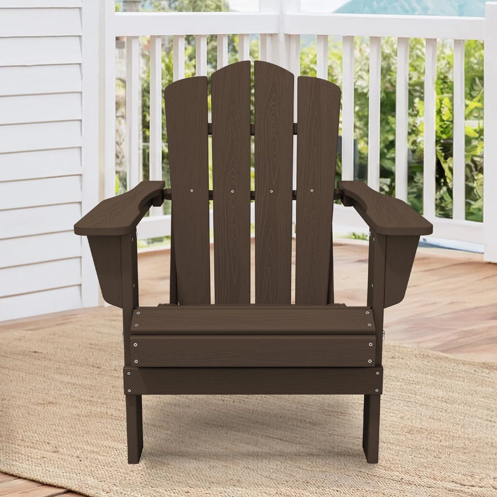 Black HDPE Resin Adirondack Chair O59880