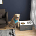 Elevated Dog Bowls with Storage Drawer V914368