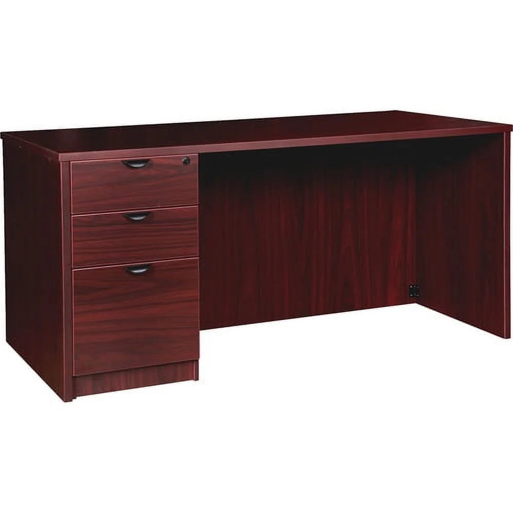 Mahogany Laminate Left-Pedestal Desk O21794