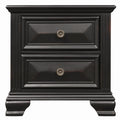 Vintage Black 2-Drawer Nightstand V344