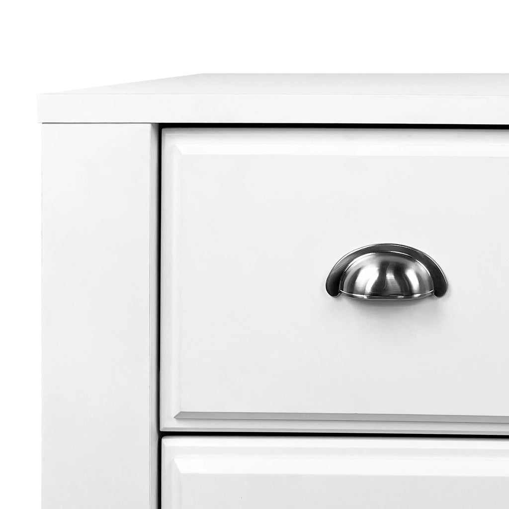 White 6 Drawer Faux Wood Double Dresser H89211