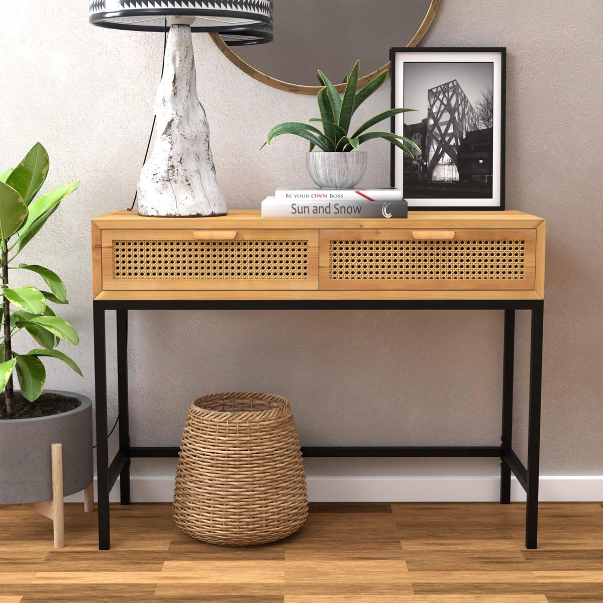 Rustic Console Table with 2 Drawers Q8482