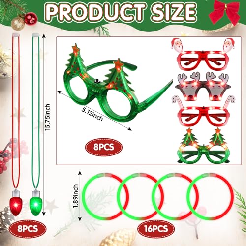 40 Pcs Light Up Christmas Glow Accessories Set Q146