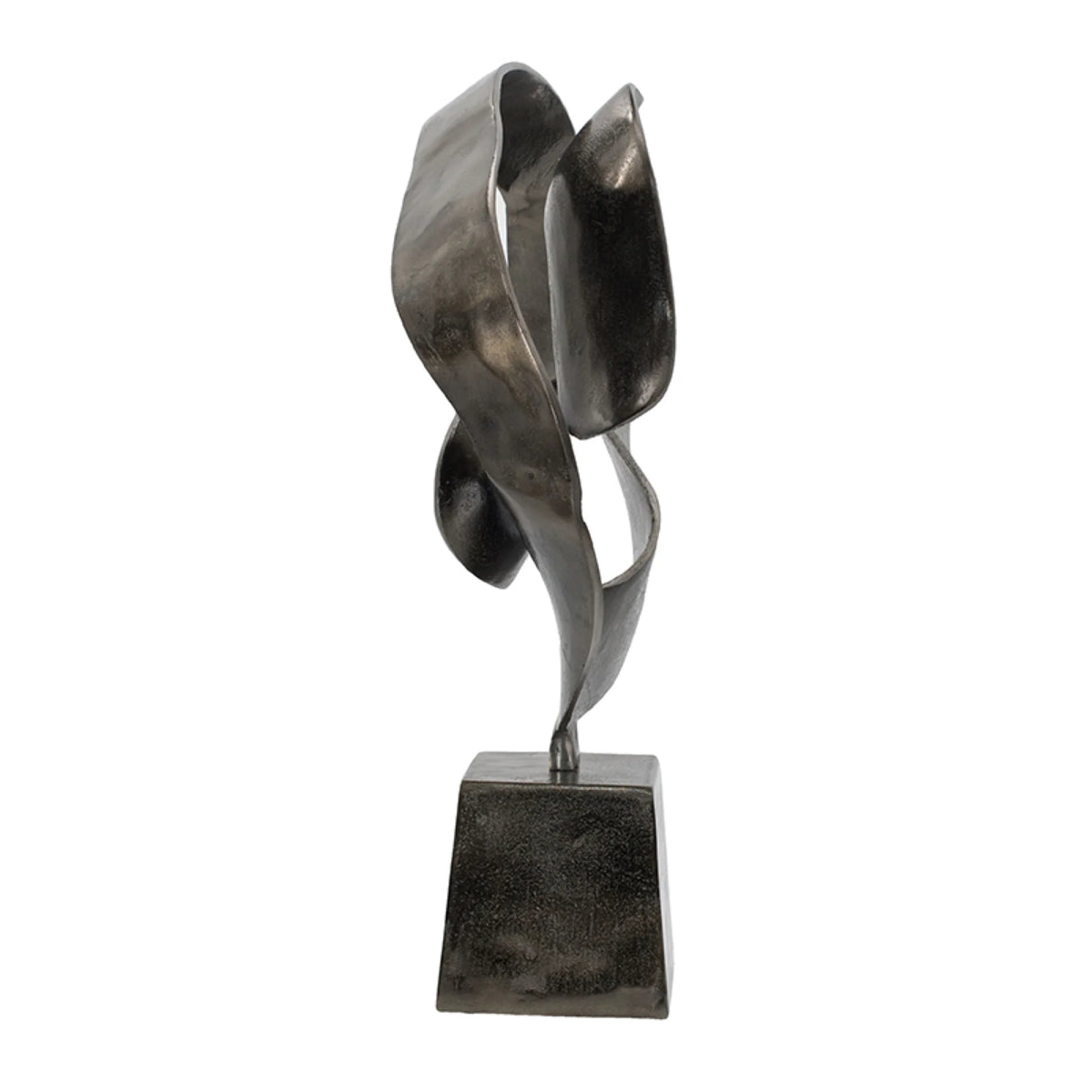 Black Abstract Sculpture on Pedestal Base S829999