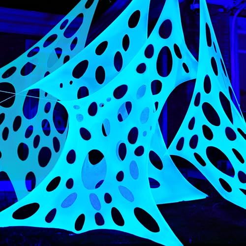Glow-in-The-Dark White Spider Web Decoration N503580