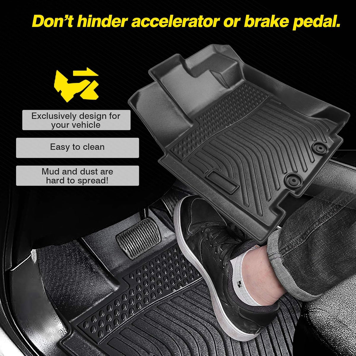 All Weather Floor Mat 2 Row Liner Set TPO V366