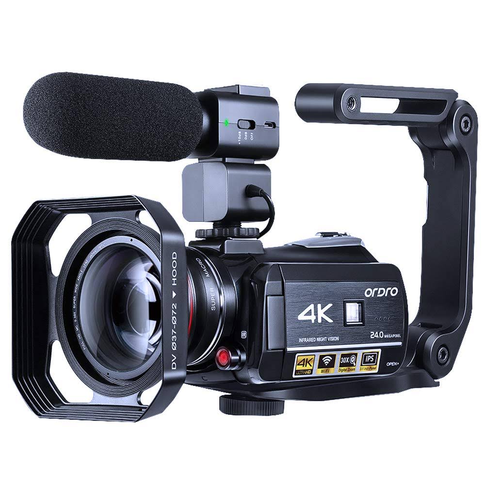 4K Camcorder Ultra HD Video Camera 1080p 60fps IR Night Vision WiFi 3.1 IPS Touch G52396