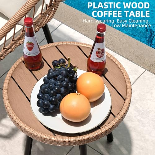 3 Piece Wicker Bistro Set with Cushions P815