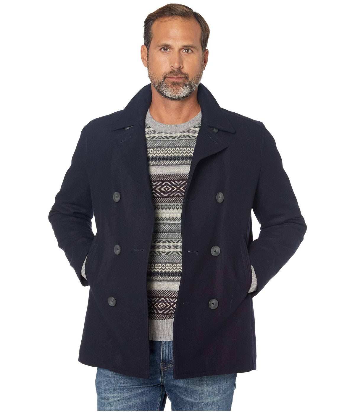 Men's Classic Double Breasted Peacoat J18668