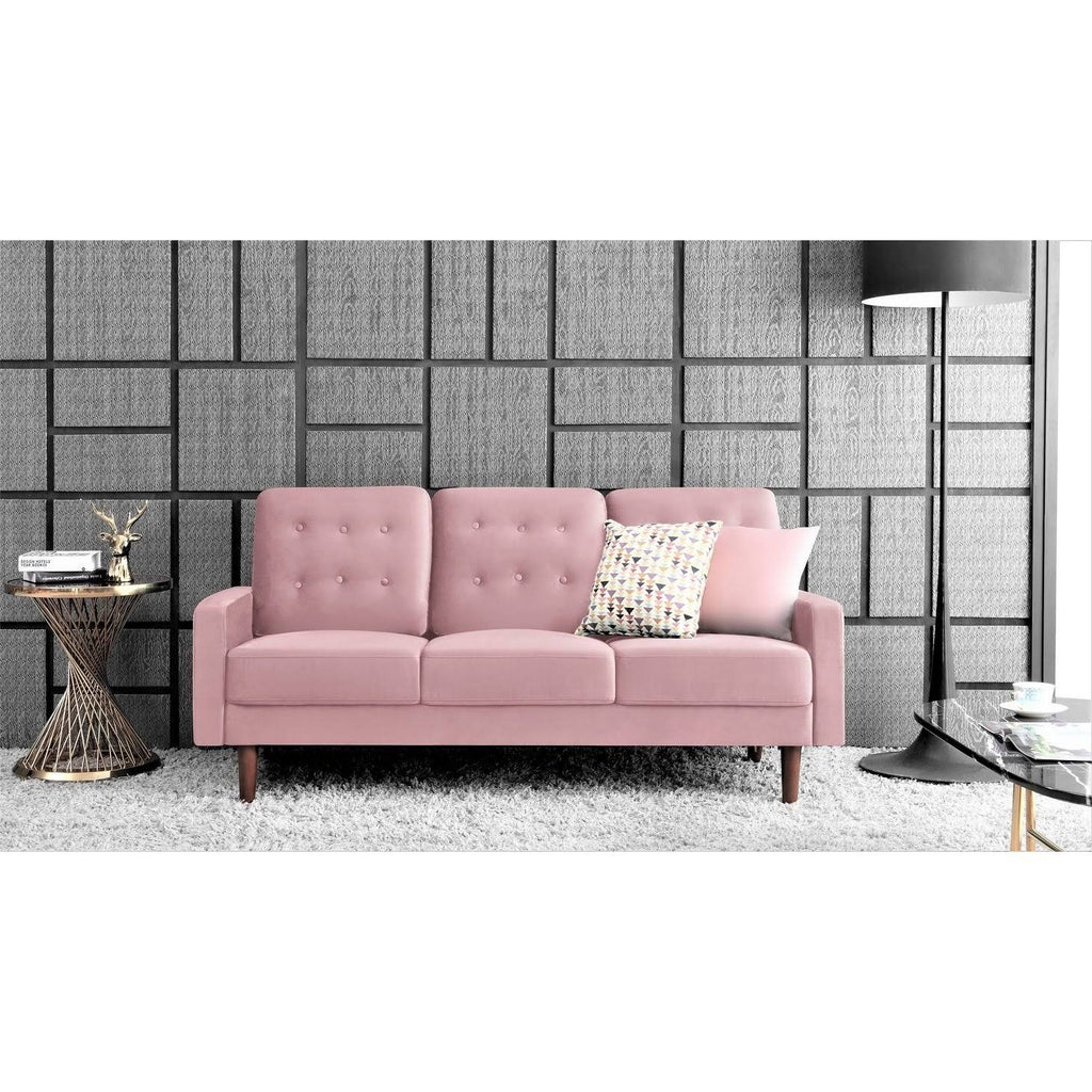 Blue Upholstered Button Tufted Sofa Q69712