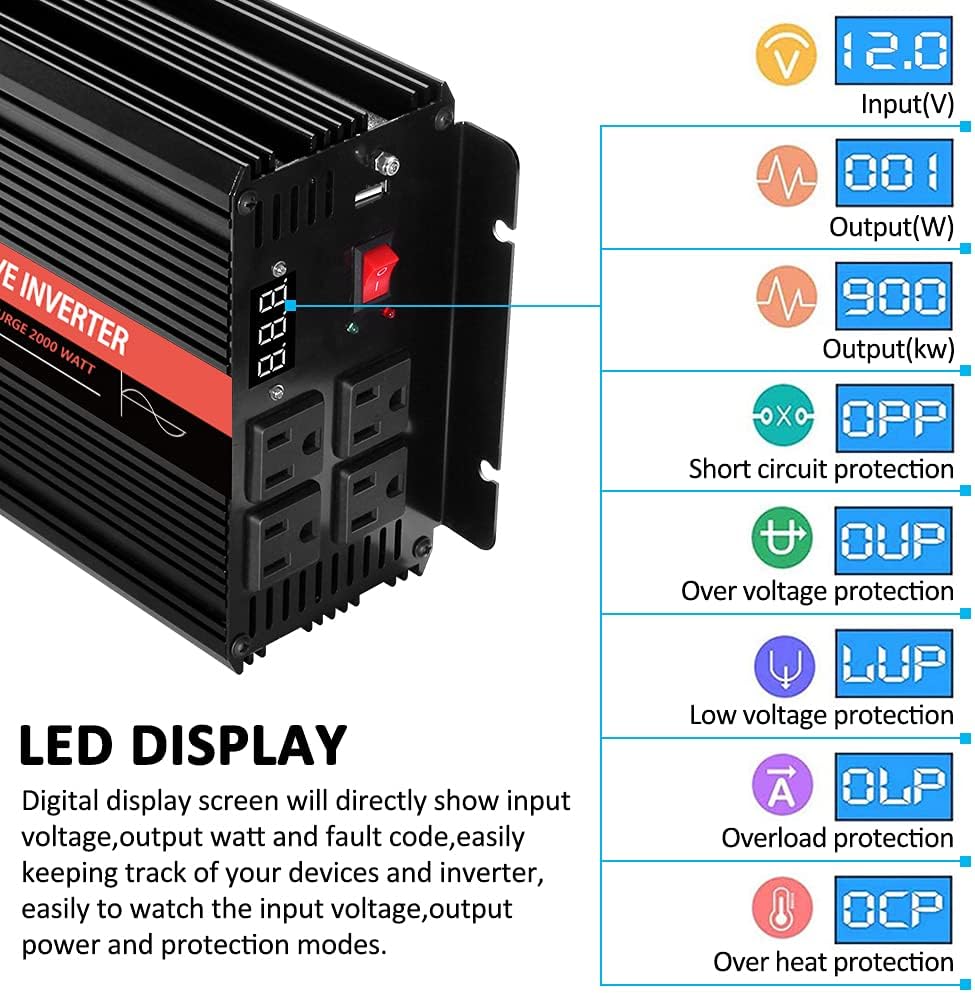 2000 Watt Pure Sine Wave Inverter G190
