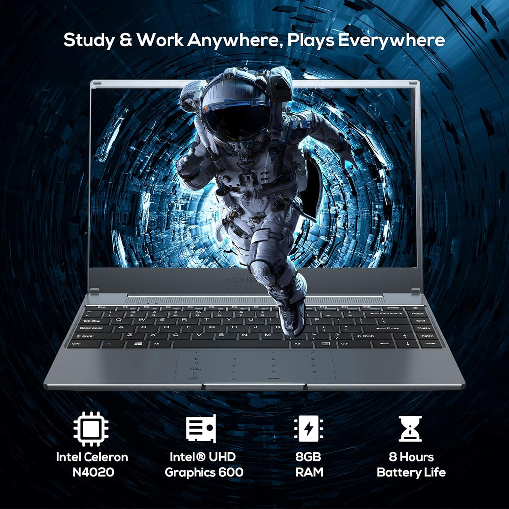 14” Windows 10 Laptop Computer, 8GB RAM 256GB SSD, Silver Gray Z885370