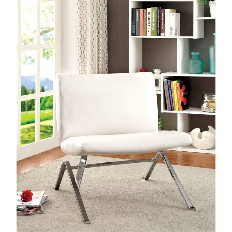 White Contemporary Wood Accent Chair I1196