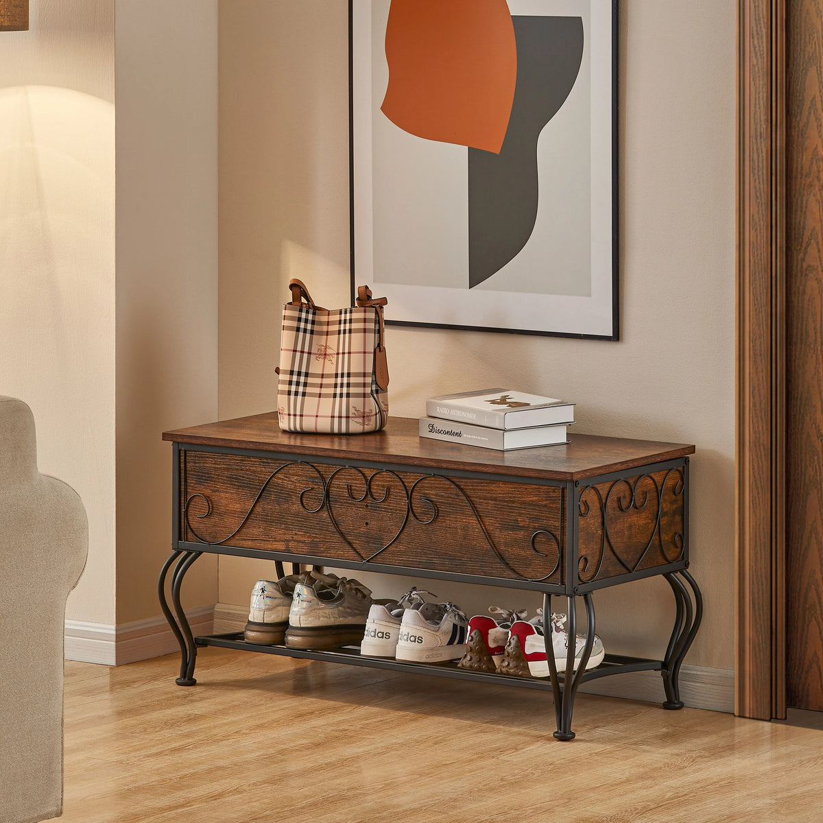 Shoe Rack Bench with Storage Shelf I5933