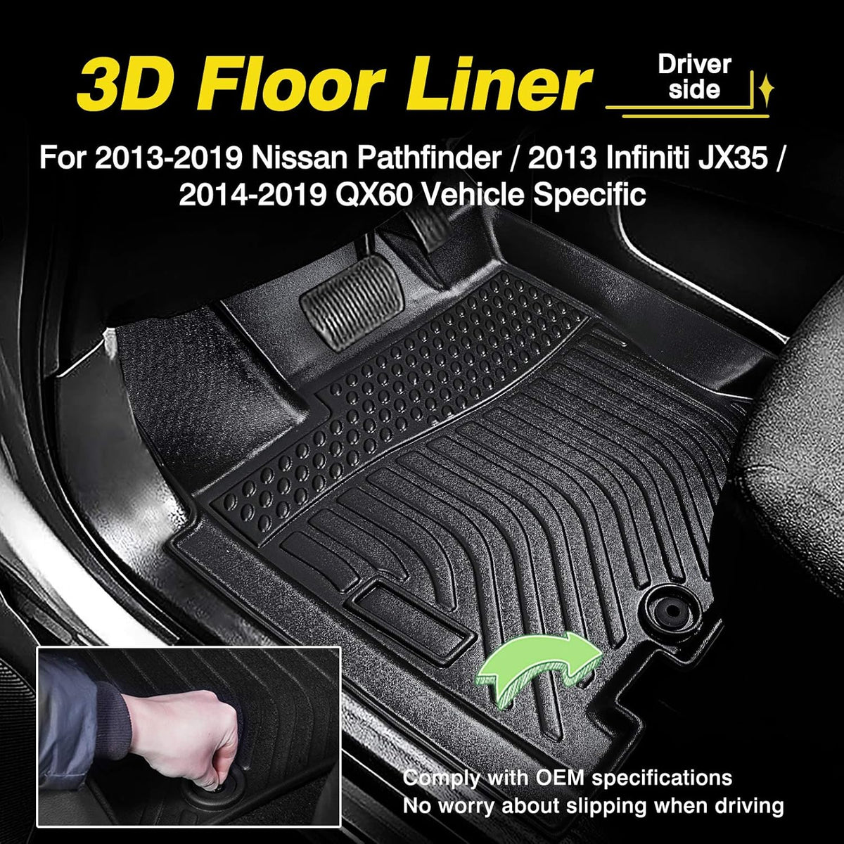All Weather Floor Mat 2 Row Liner Set TPO V366