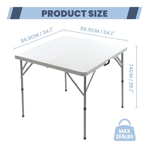 6FT Folding Picnic Table with Tablecloth, White J51175