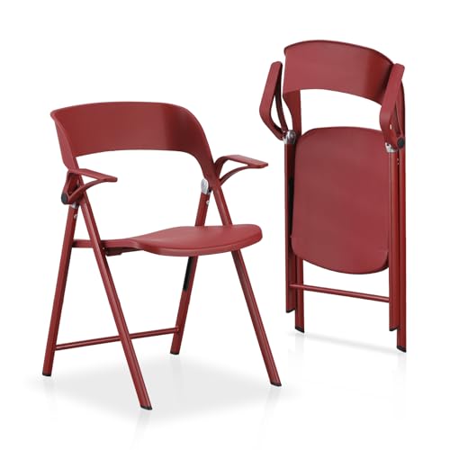 2 Pack White Plastic Folding Chair with Steel Frame C63398