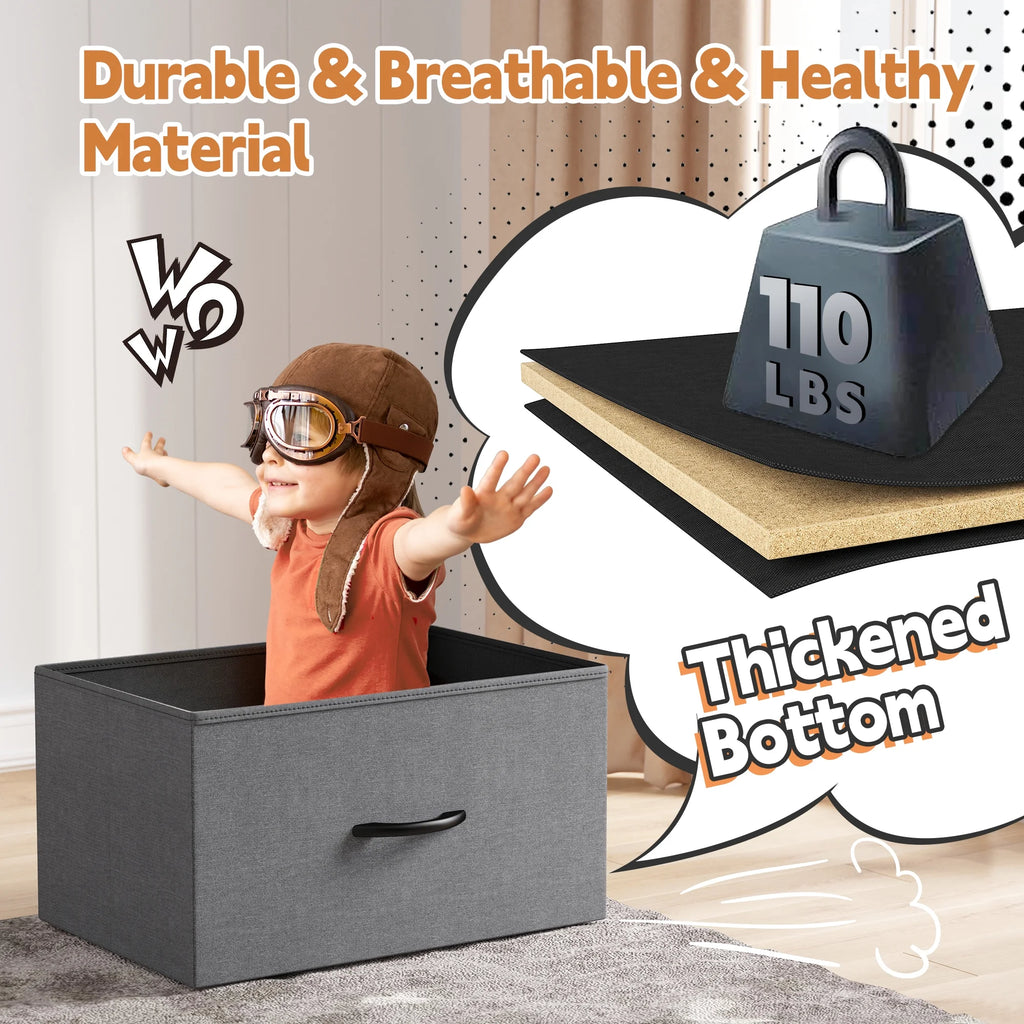 Black 10 Drawer Fabric Dresser with Cabinet W526503