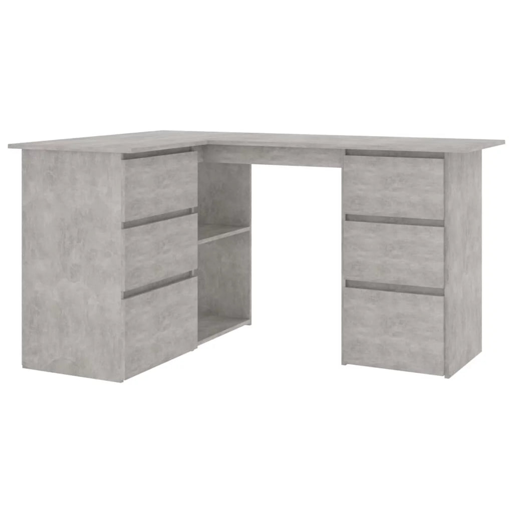 Corner Desk Concrete Gray Chipboard A549793