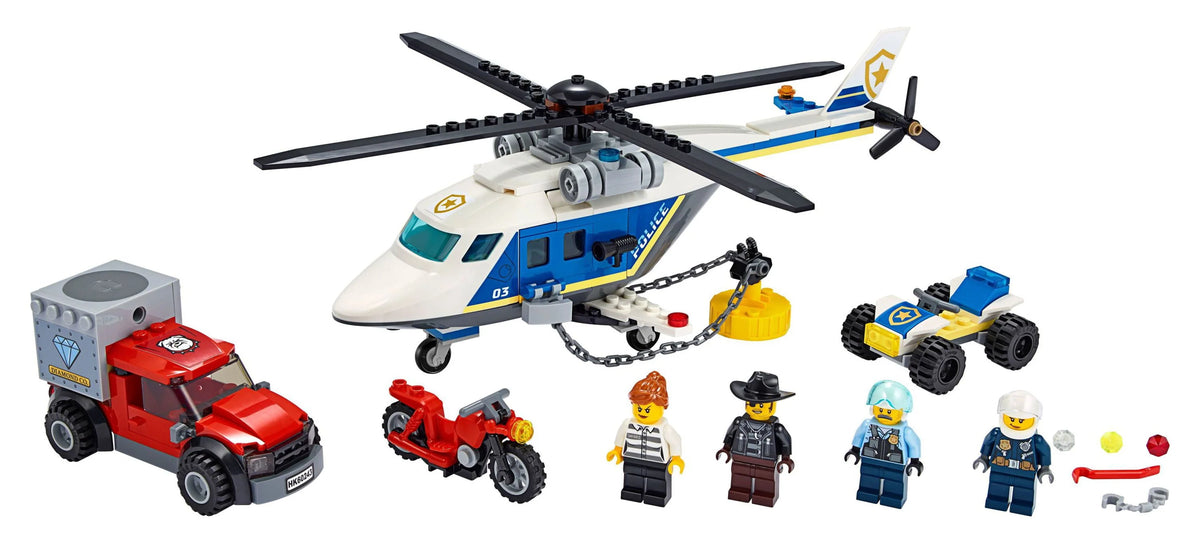 Building Toy Set with Helicopter, ATV, Motorbike and Truck G799114