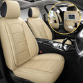 Leather Car Seat Covers with Backseat Organizer, Front Pair, Grey A417