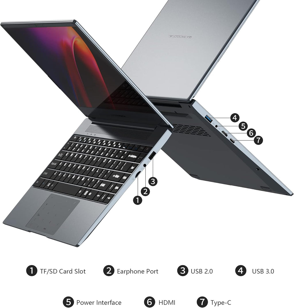 14” Windows 10 Laptop Computer, 8GB RAM 256GB SSD, Silver Gray Z885370
