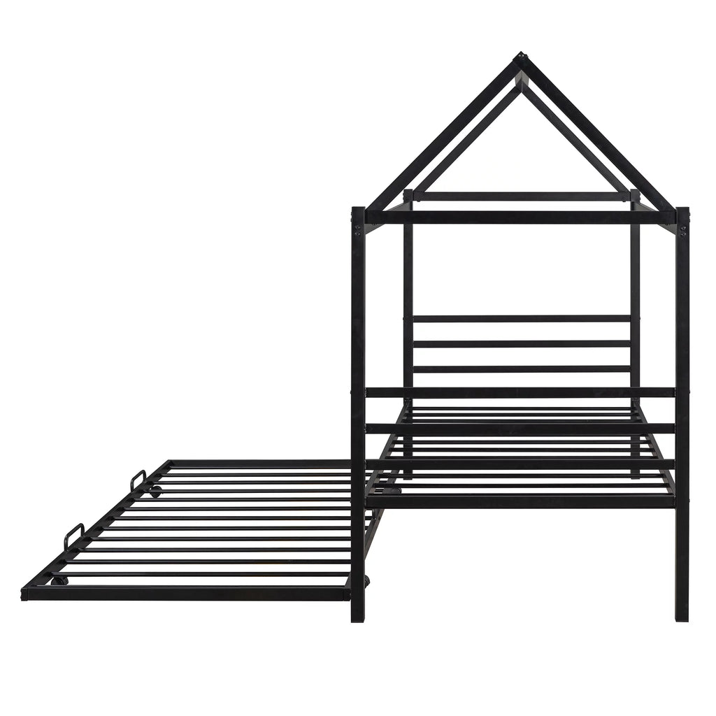 Twin Metal Platform Bed with Trundle J3545