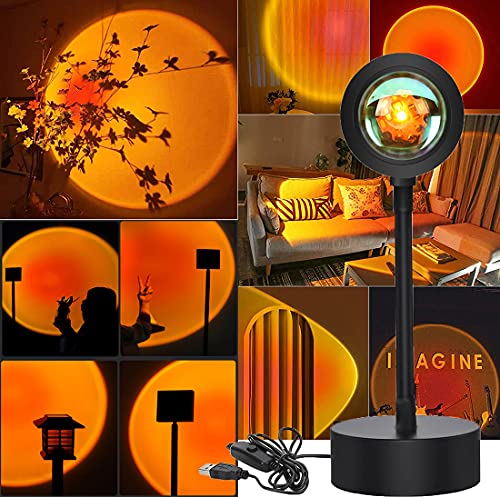 Sunset Lamp with Remote Control, 16 Colors Night Light 180° Rotation C8134