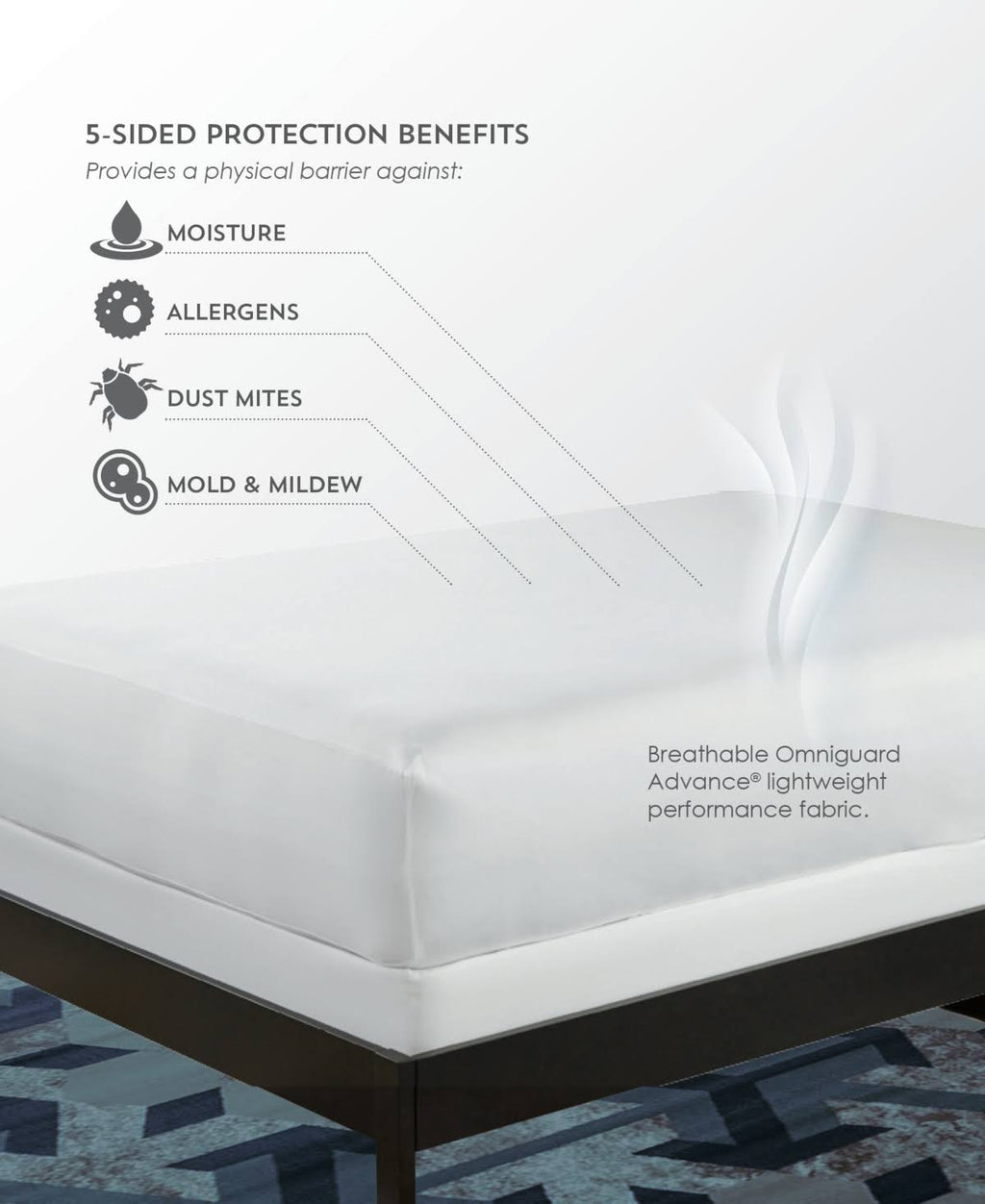 White Twin XL Mattress Protector V3978