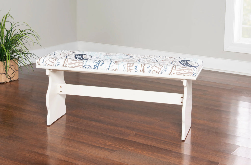 Corner Dining Nook with Table and Bench, Seats 5-6, White I935