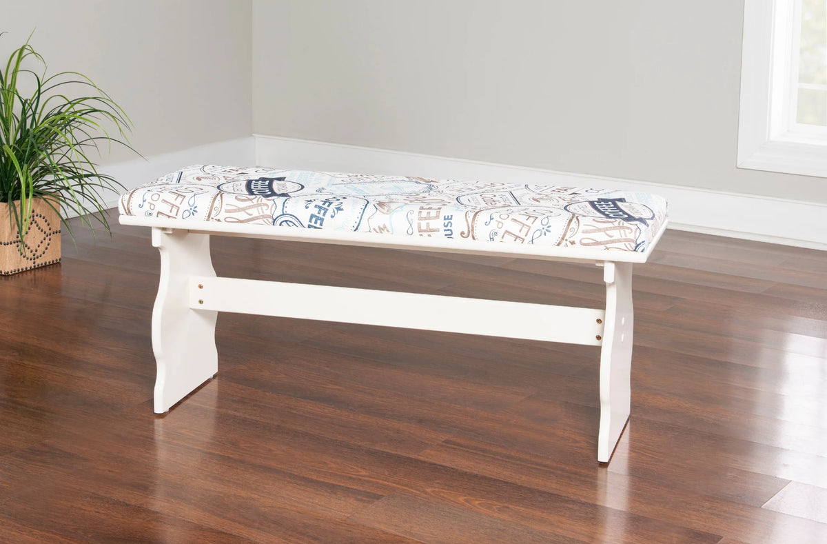 Corner Dining Nook with Table and Bench, Seats 5-6, White I935