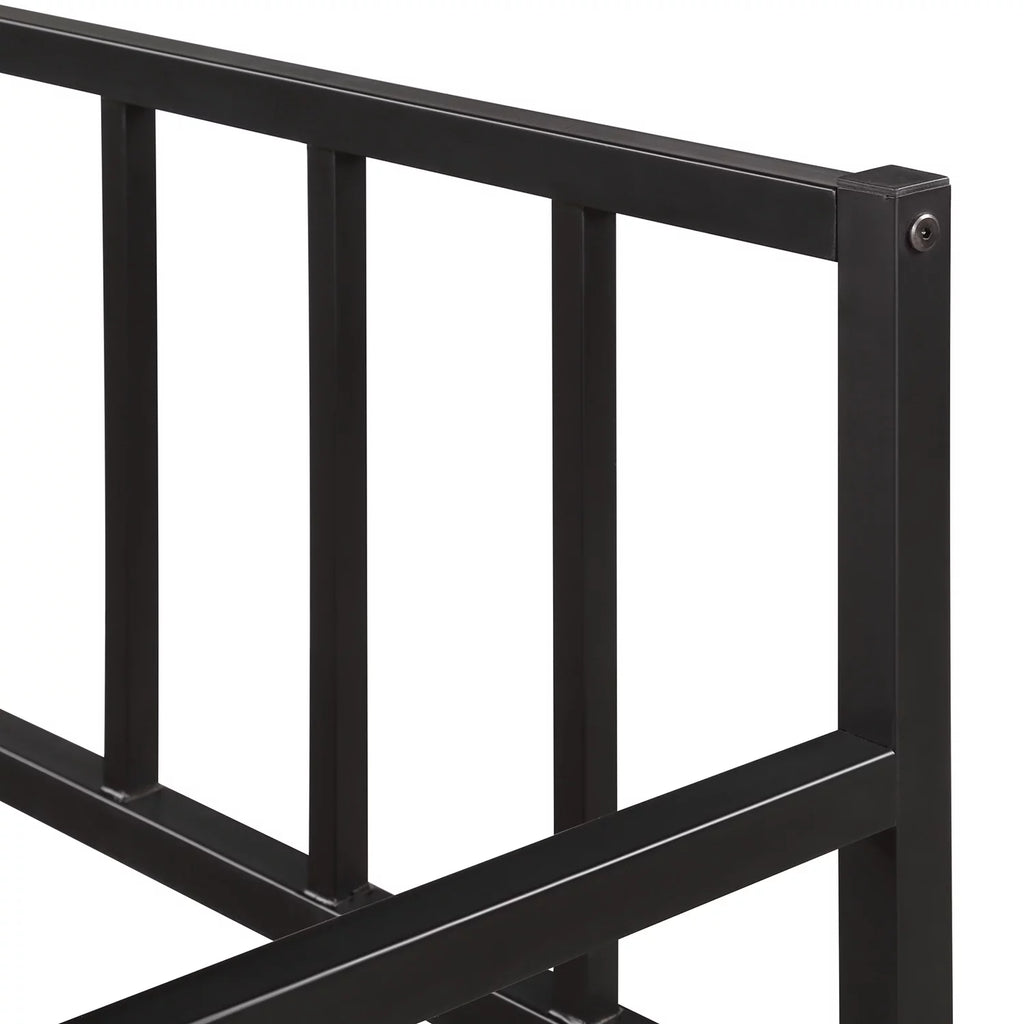 Black Metal Bed Frame with Rollers Z549871