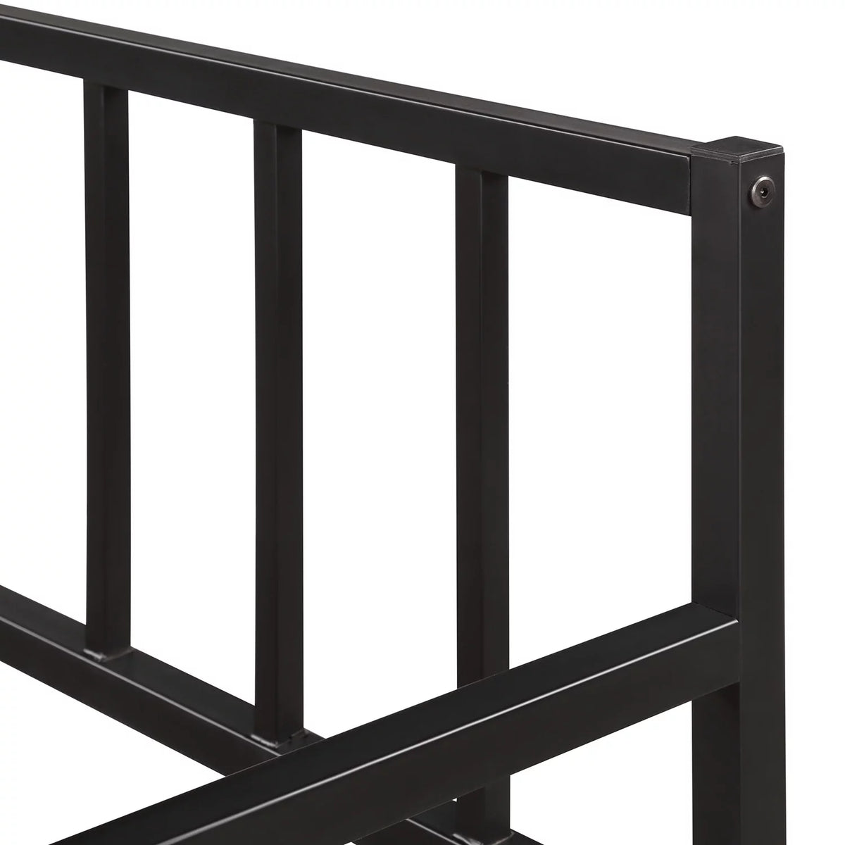 Black Metal Bed Frame with Rollers Z549871