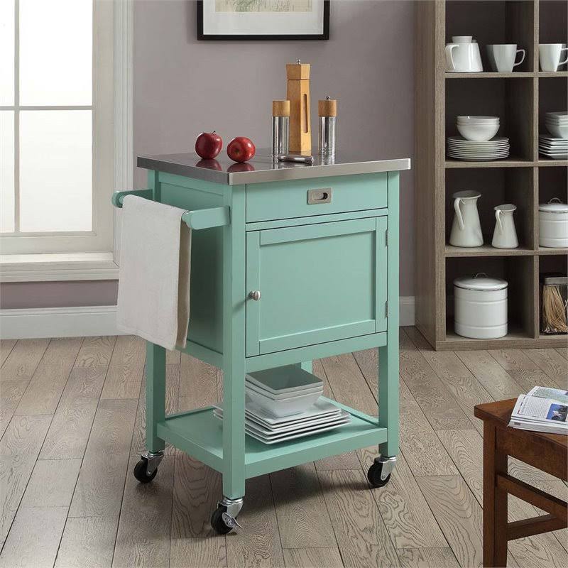Light Green Stainless Steel Top Kitchen Cart X828164