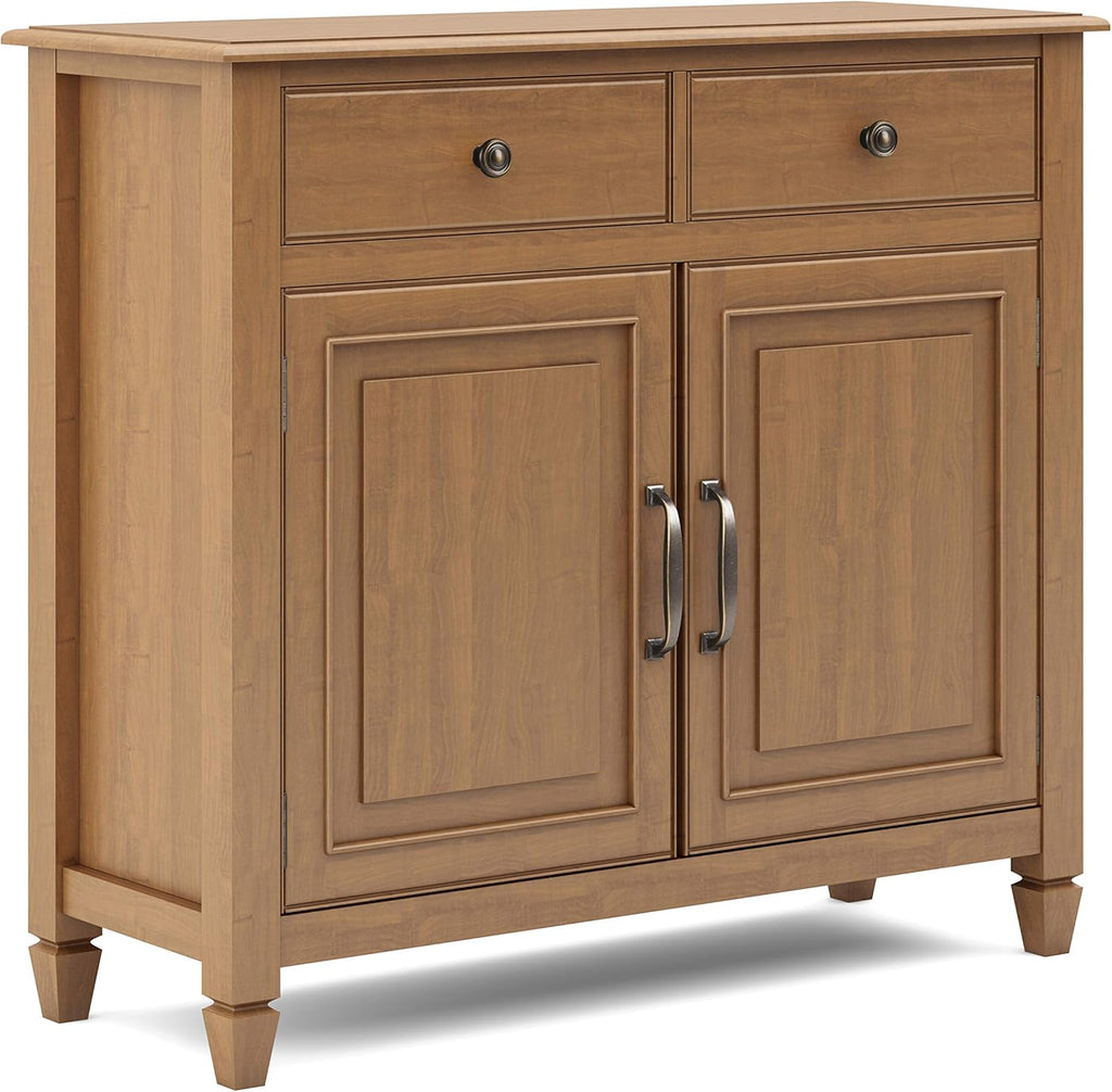 Light Golden Brown Solid Wood Storage Cabinet with 2 Drawers C836057