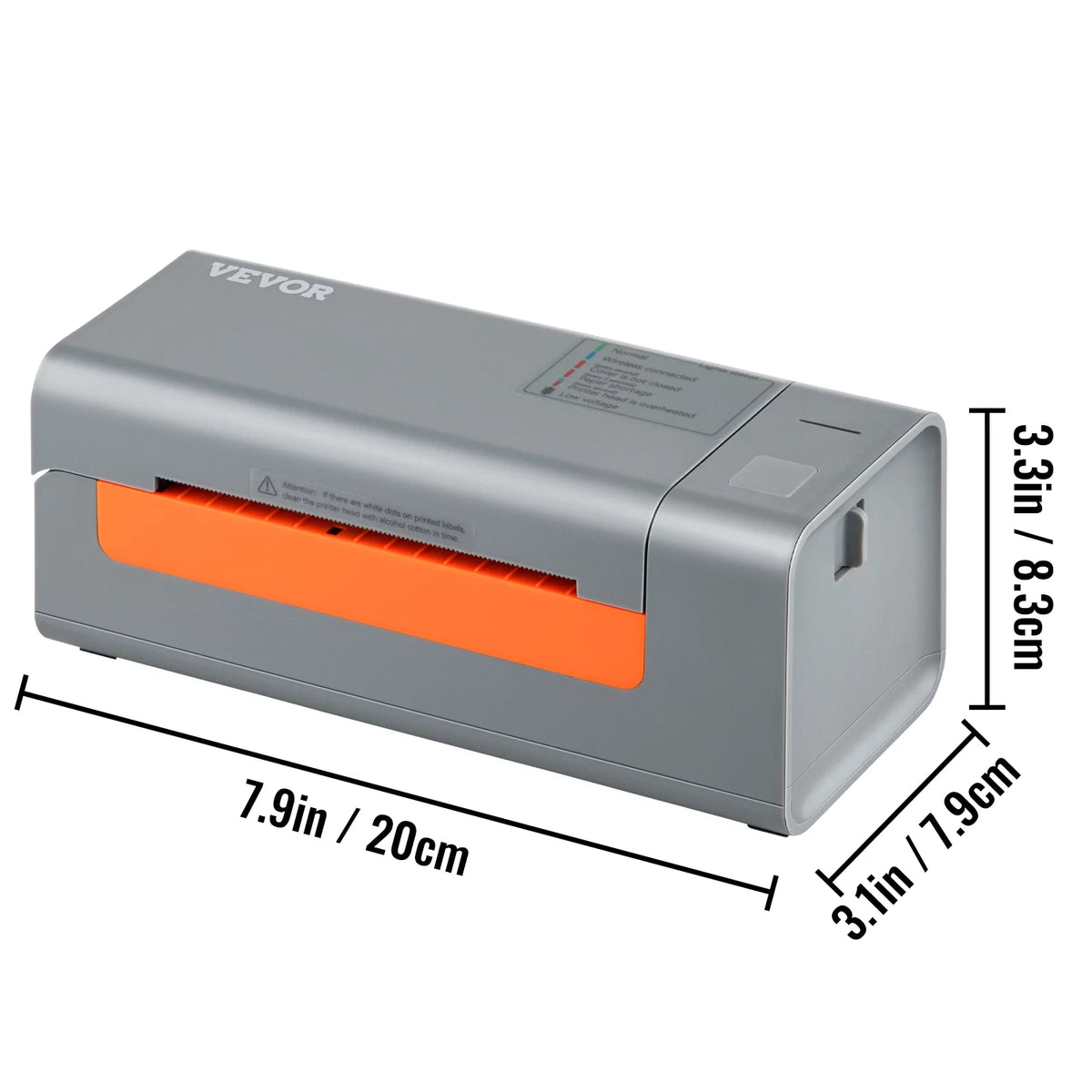 Thermal Label Printer, 203DPI USB Connection, Gray D614