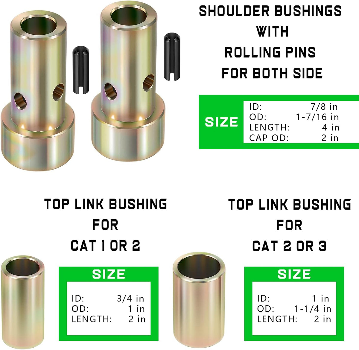 4 Pairs Cat 1 Quick Hitch Adapter Bushing Kit O113019