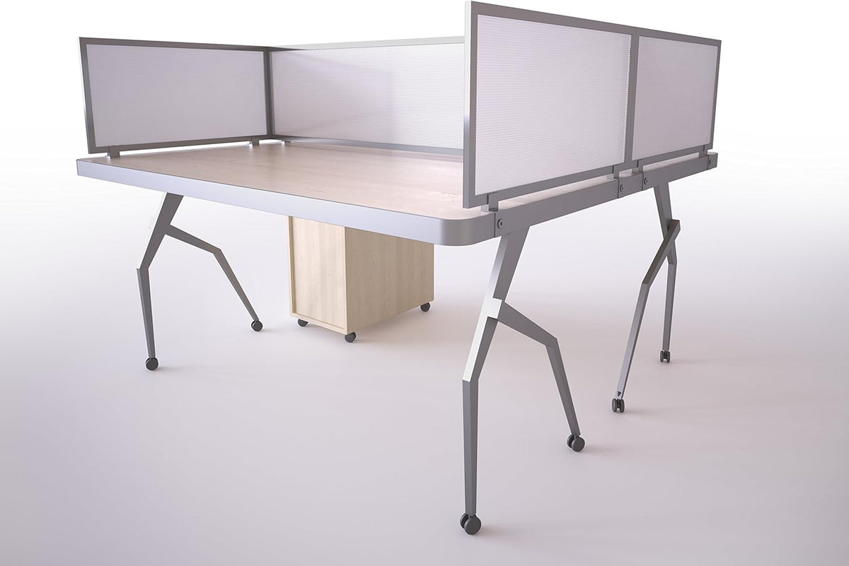 Polycarbonate Desk Mounted Privacy Panel W8012
