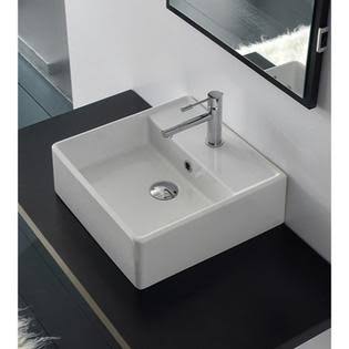 15-3/4 inch White Ceramic Bathroom Sink J930726