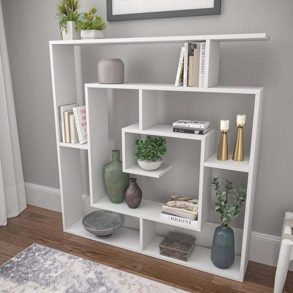 4 Tier White Modern Bookcase U150