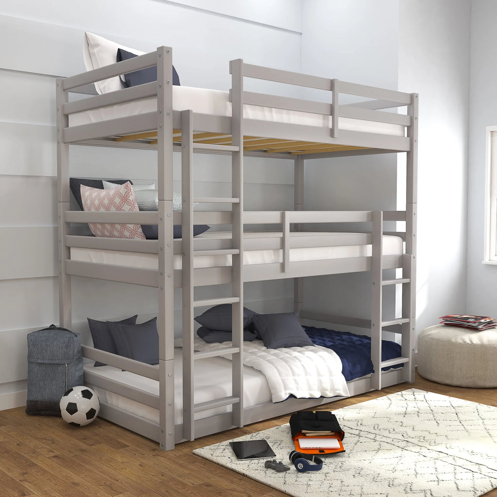 White Wood Convertible Bunk Bed P8473