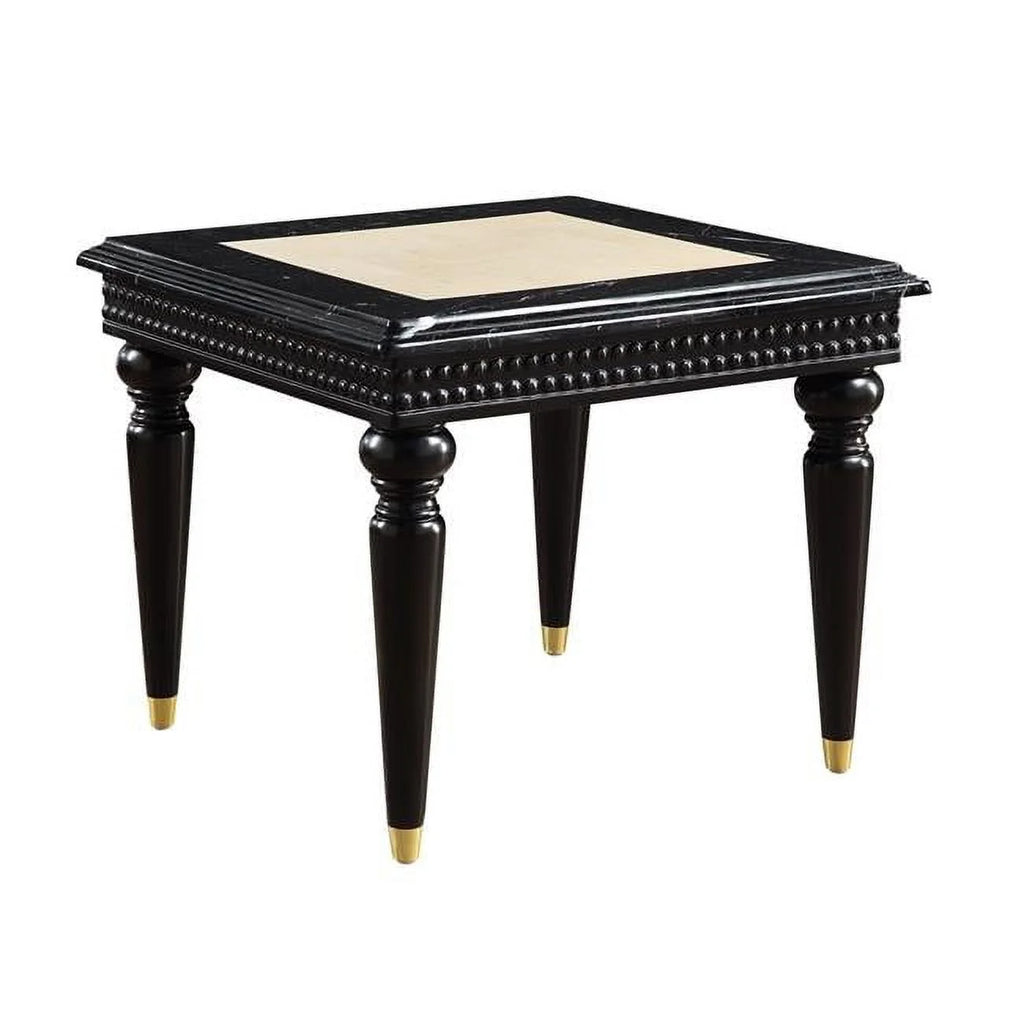Marble Top Wooden Frame End Table T1565