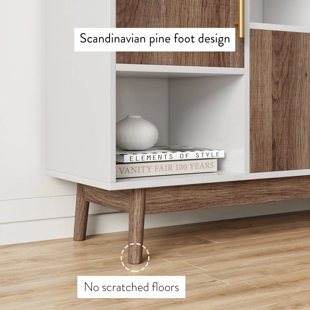 White Cube Storage with Display Shelves and Cabinet Doors E197152