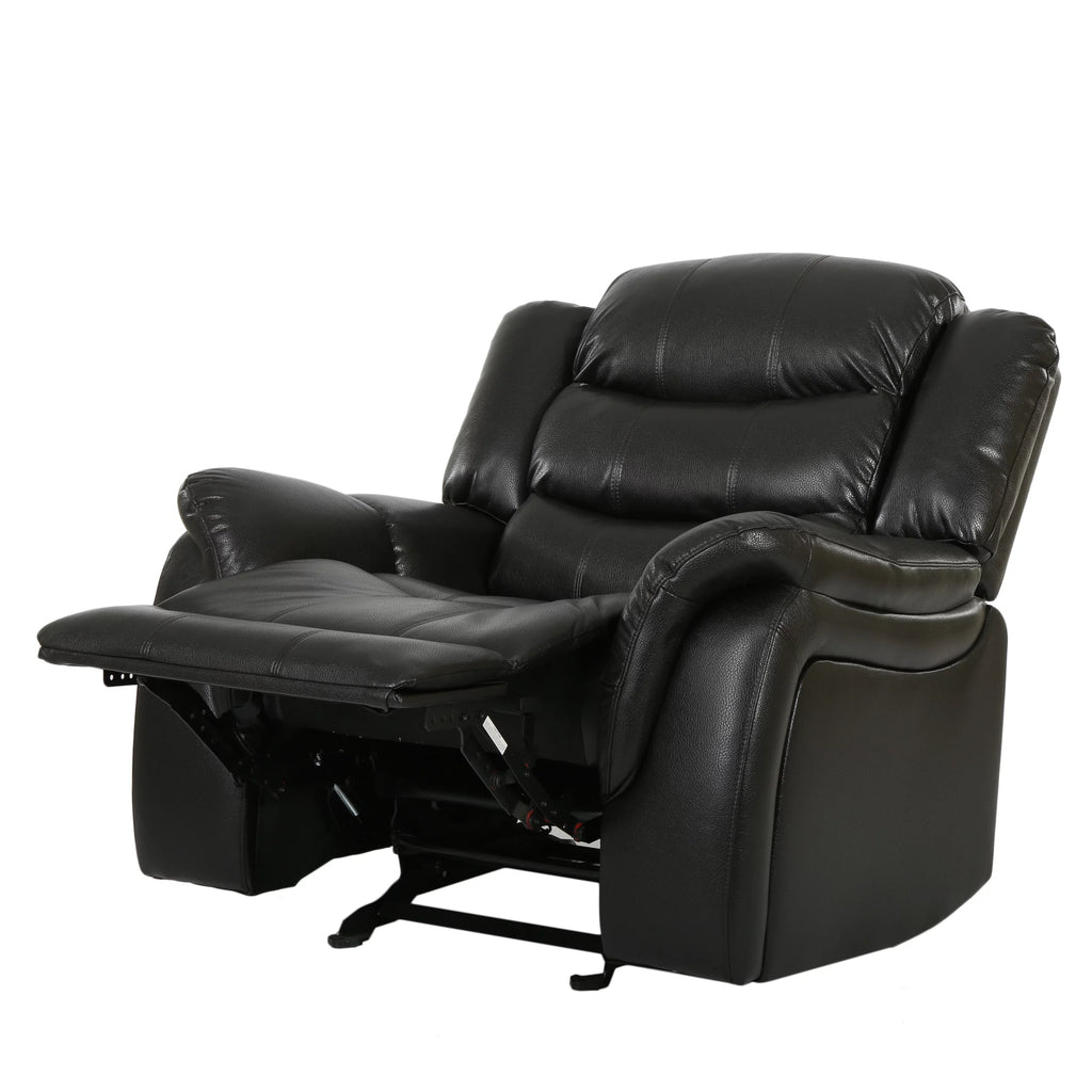 Black Faux Leather Recliner Glider Chair D46880