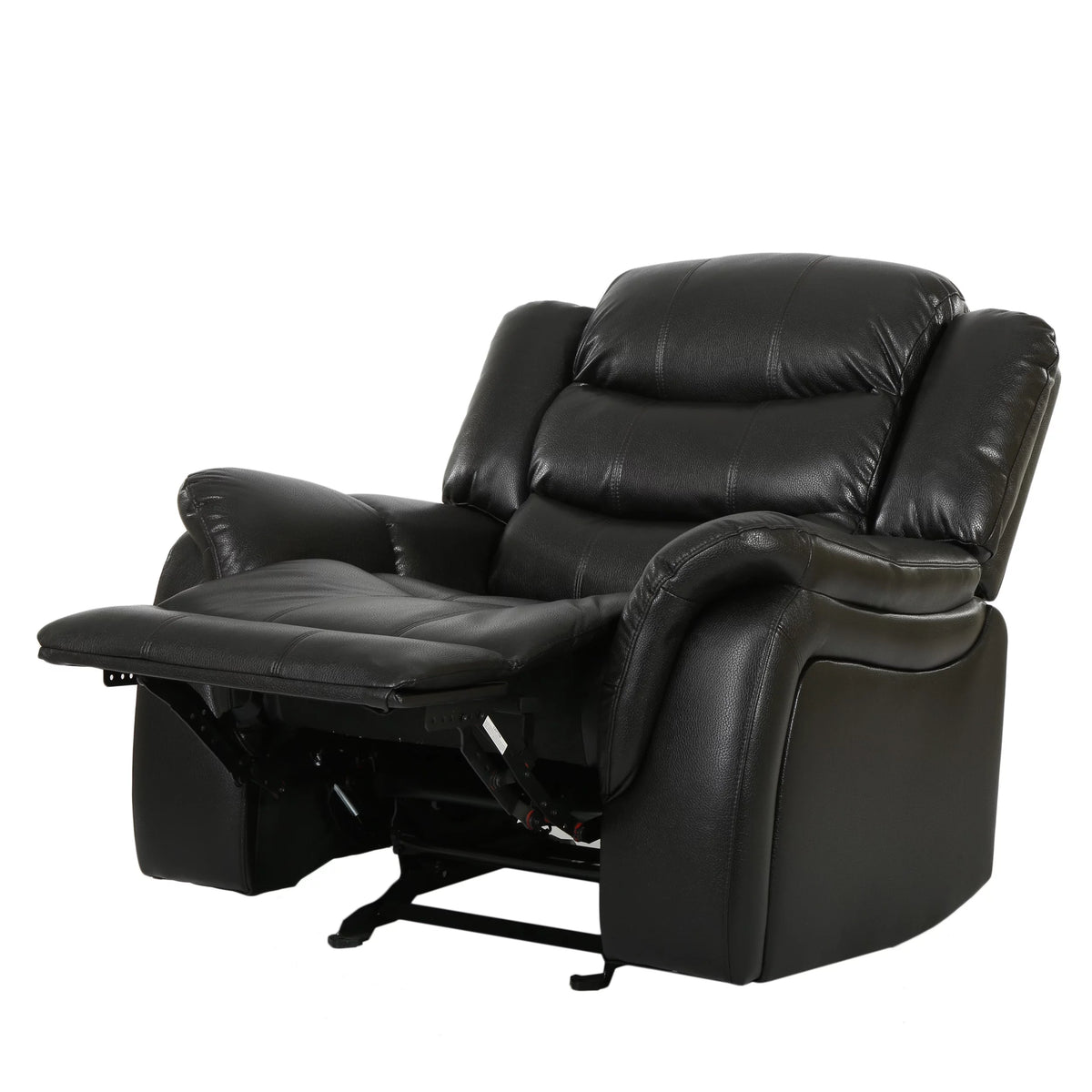 Black Faux Leather Recliner Glider Chair D46880