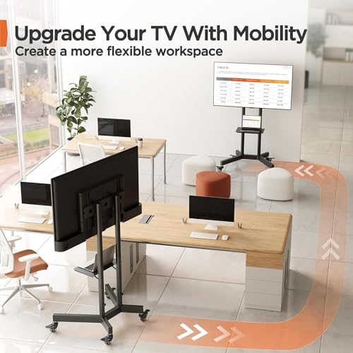 Rolling TV Stand on Wheels for 32-85 Inch Screens up to 132 lbs D166