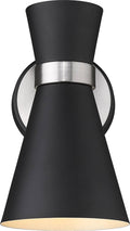 1 Light Matte Black Brushed Nickel Wall Sconce V85029
