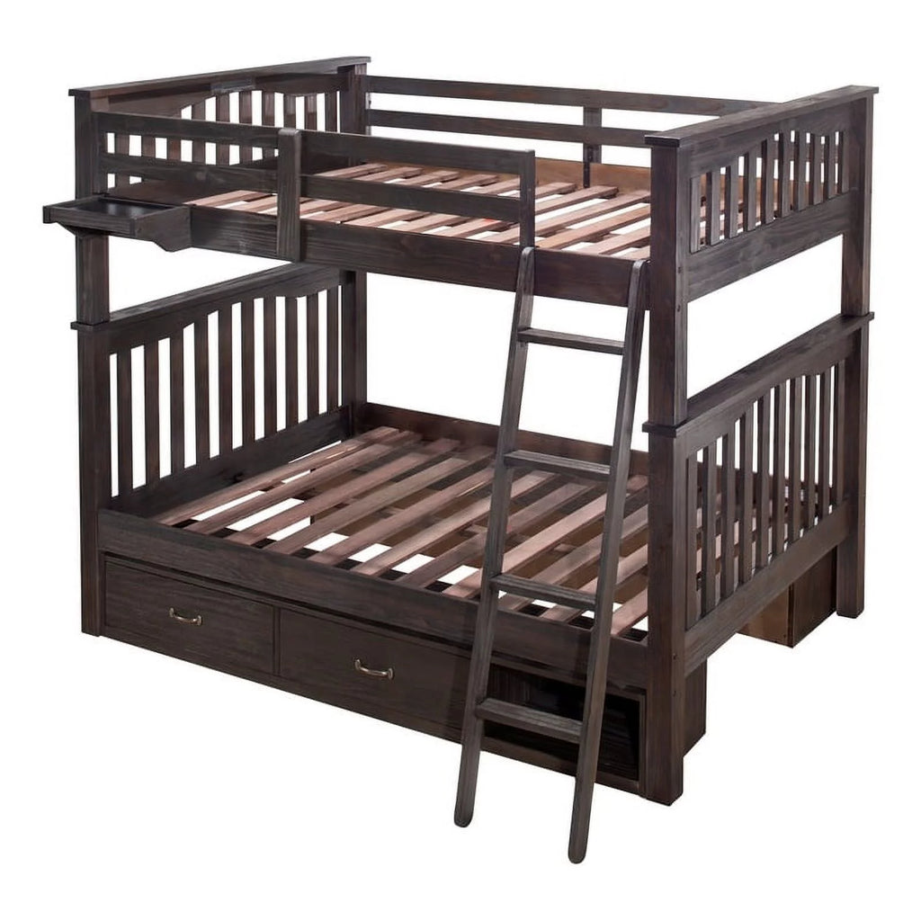 Solid Pine Wood Over Full Bunk Bed in Espresso W37383